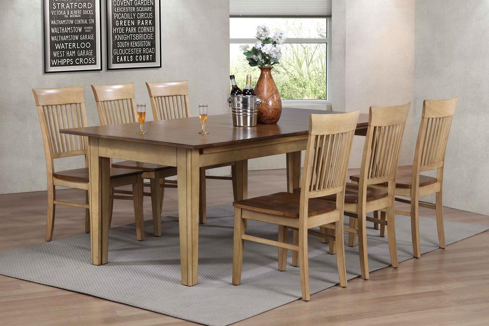Sunset Trading - 7 Piece Brook Rectangular Extension Dining Table - DLU-BR134-C70-PW7PC veiw 1