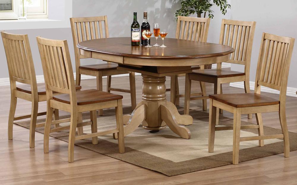 Sunset Trading - 7 Piece Brook Round or Oval Butterfly Leaf Dining Set with Slat Back Chairs - DLU-BR4260-C60-PW7PC veiw 1