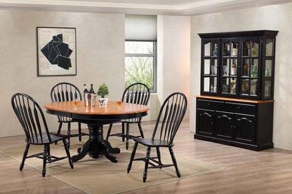 Sunset Trading - 7 Piece Pedestal Dining Table Set with China Cabinet - DLU-TBX4866-4130-22BHAB7PC veiw 1