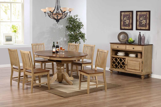 Sunset Trading - 8 Piece Brook Round or Oval Butterfly Leaf Dining Set with Server - DLU-BR4260-C60-SRPW8PC veiw 1