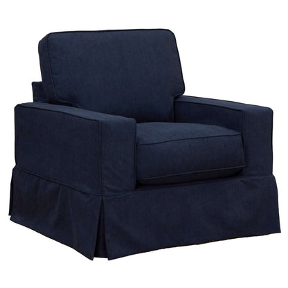 Sunset Trading -  Americana   Box Cushion Slipcovered Chair and Ottoman Set  - SU-108520-30-391049 veiw 4