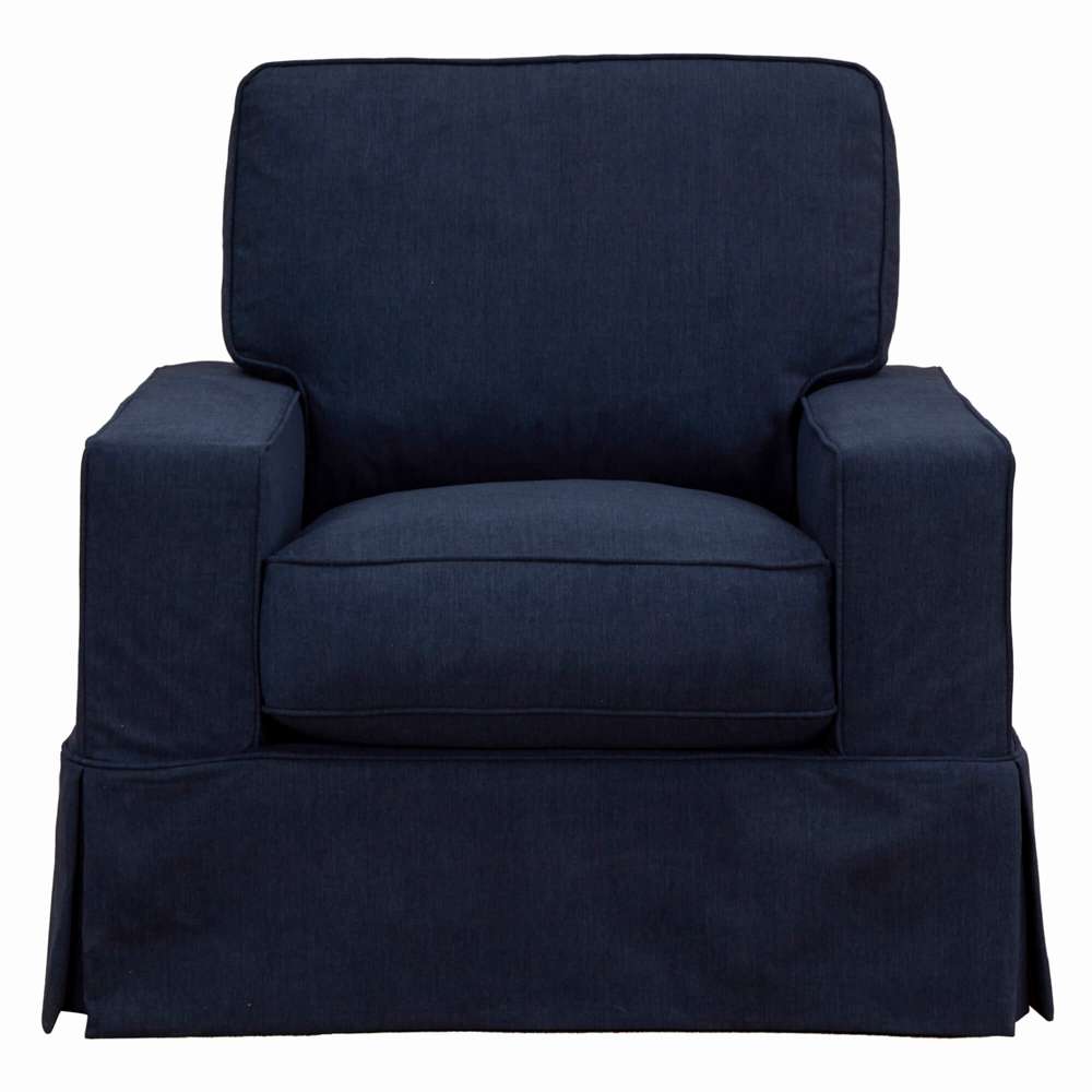 Sunset Trading -  Americana   Box Cushion Slipcovered Chair  - SU-108520-391049 veiw 1