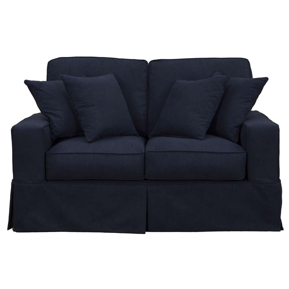 Sunset Trading -  Americana   Box Cushion Slipcovered Loveseat  - SU-108510-391049 veiw 1