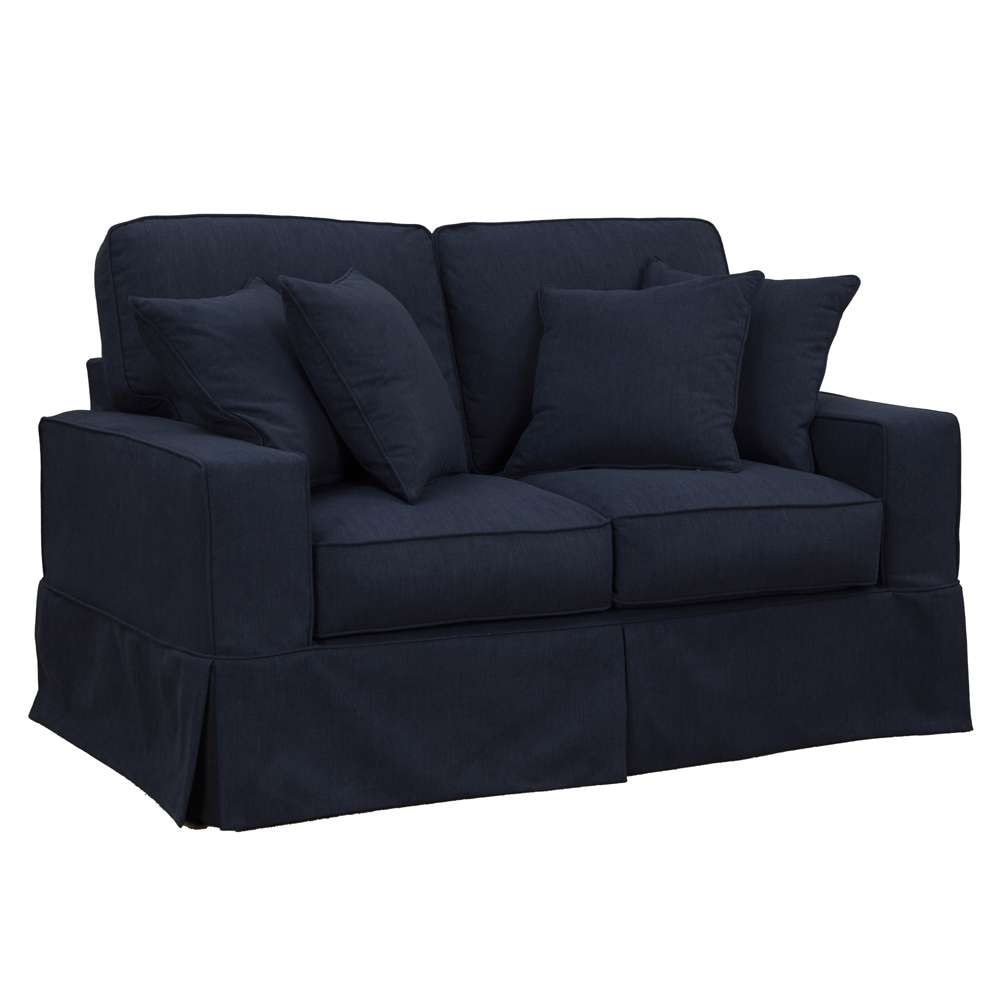 Sunset Trading -  Americana   Box Cushion Slipcovered Loveseat  - SU-108510-391049 veiw 2