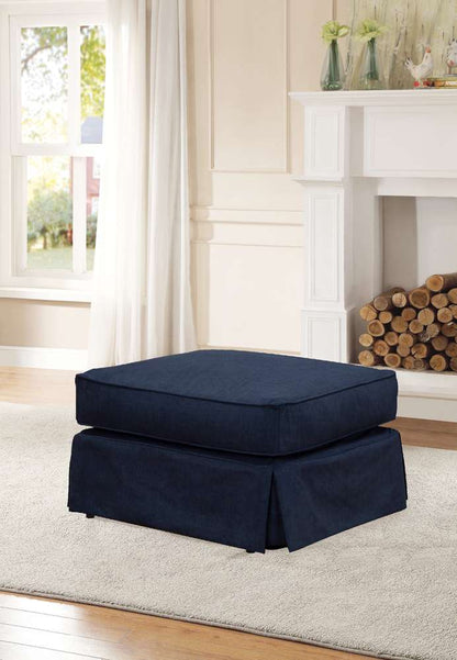 Sunset Trading -  Americana  Box Cushion Slipcovered Ottoman  - SU-108530-391049 veiw 5
