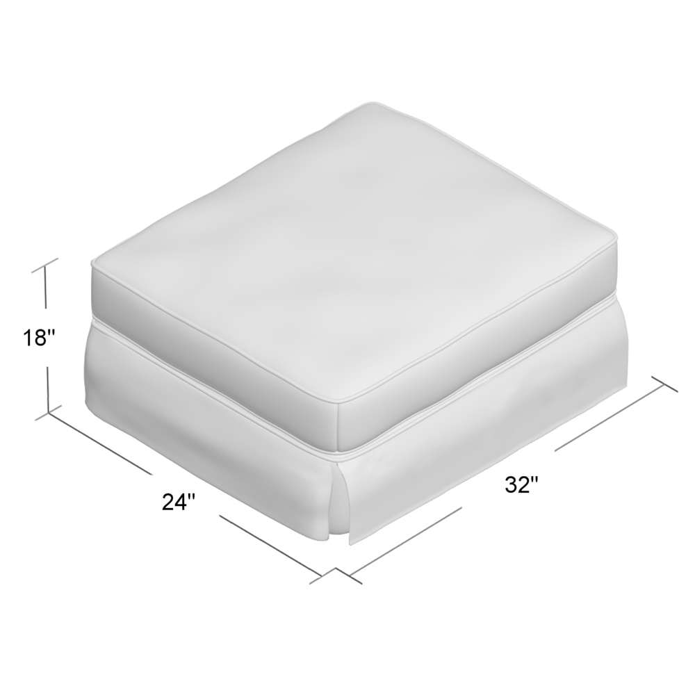 Sunset Trading -  Americana  Box Cushion Slipcovered Ottoman  - SU-108530-391049 veiw 6