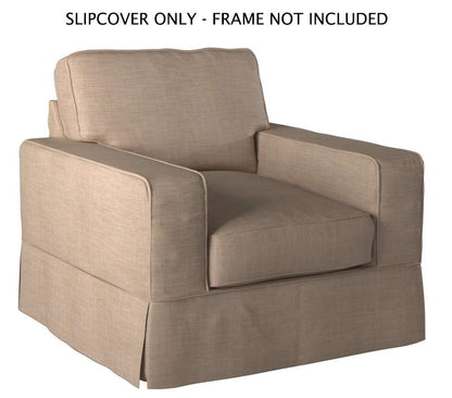 Sunset Trading - Americana Slipcover for Box Cushion Track Arm Chair - Linen  - SU-108520SC-466082 veiw 1