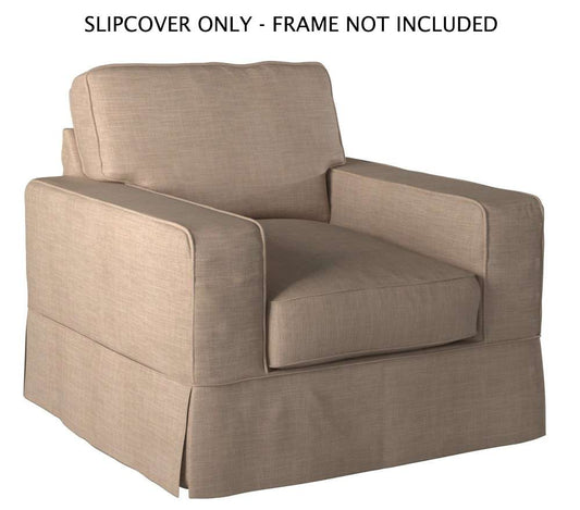 Sunset Trading - Americana Slipcover for Box Cushion Track Arm Chair - Linen  - SU-108520SC-466082 veiw 1