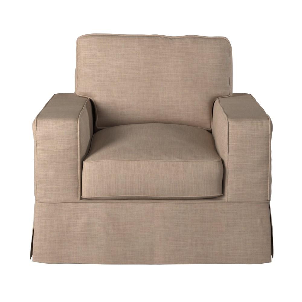 Sunset Trading - Americana Slipcover for Box Cushion Track Arm Chair - Linen  - SU-108520SC-466082 veiw 3