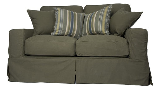 Sunset Trading - Americana Slipcovered Loveseat in Forest Green - SU-108510-410026 veiw 1