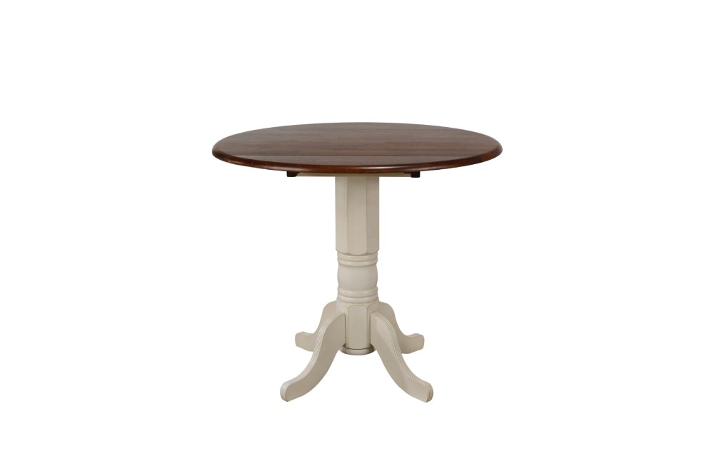 Sunset Trading - Andrews 3 Piece 42 Round Drop Leaf Pub Table Set With Napoleon Stools - DLU-ADW4242CB-B50-AW3PC veiw 4