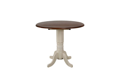 Sunset Trading - Andrews 3 Piece 42 Round Drop Leaf Pub Table Set With Napoleon Stools - DLU-ADW4242CB-B50-AW3PC veiw 4