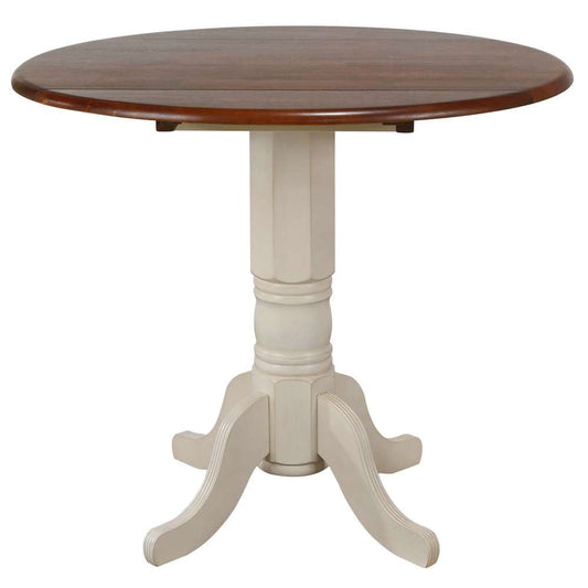 Sunset Trading -  Andrews  3 Piece 42in Round Extendable Drop Leaf Pub Table Set  - DLU-ADW4242CB-B50A-AW3P veiw 2
