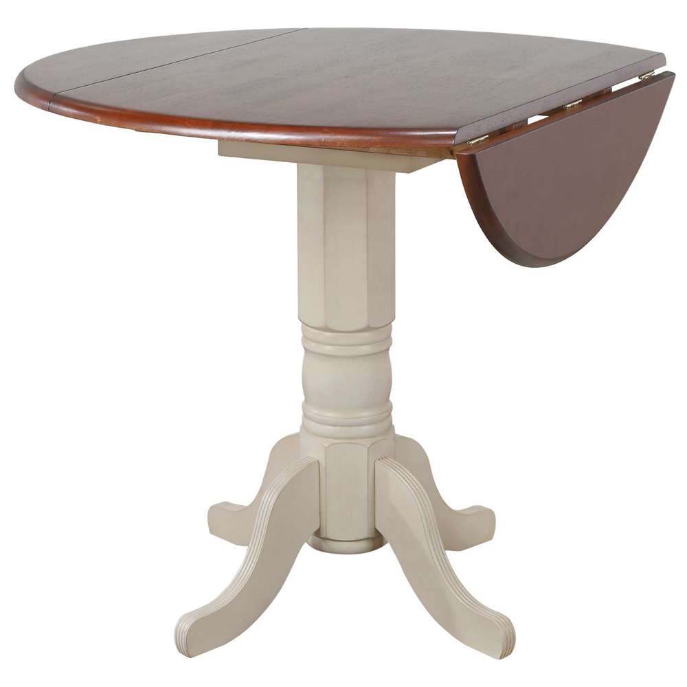 Sunset Trading -  Andrews  3 Piece 42in Round Extendable Drop Leaf Pub Table Set  - DLU-ADW4242CB-B50A-AW3P veiw 3