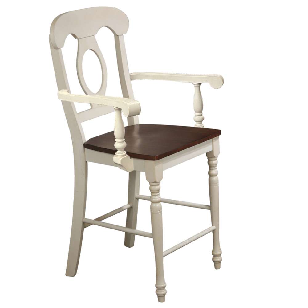 Sunset Trading -  Andrews  3 Piece 42in Round Extendable Drop Leaf Pub Table Set  - DLU-ADW4242CB-B50A-AW3P veiw 5