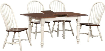 Sunset Trading - Andrews 5 Piece 48-60in Rectangular Extendable Dining Set  - Distressed Antique White with Chestnut Brown - DLU-ADW3660-C30-AW5PC veiw 1