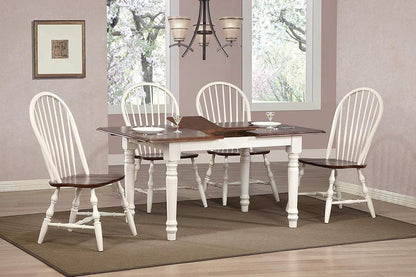 Sunset Trading - Andrews 5 Piece 48-60in Rectangular Extendable Dining Set  - Distressed Antique White with Chestnut Brown - DLU-ADW3660-C30-AW5PC veiw 2