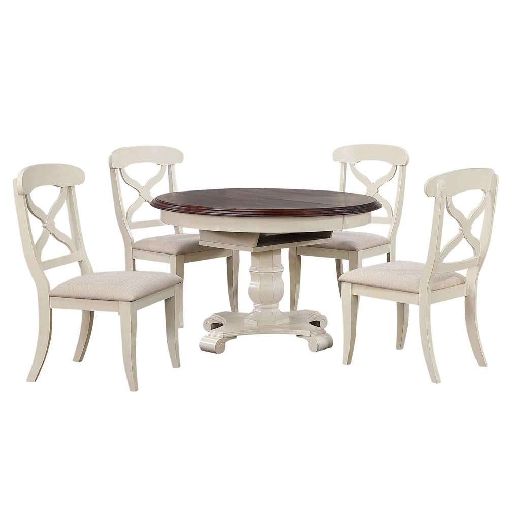 Sunset Trading -  Andrews  5 Piece 48in Round or 66in Oval Extendable Dining Set  - DLU-ADW4866-C12-AW5P veiw 1