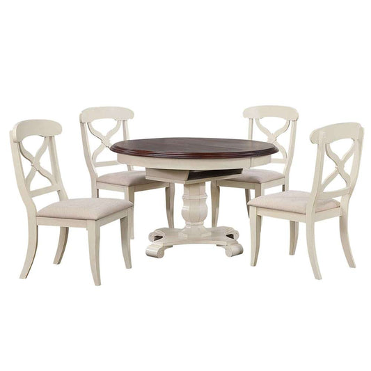 Sunset Trading -  Andrews  5 Piece 48in Round or 66in Oval Extendable Dining Set  - DLU-ADW4866-C12-AW5P veiw 1