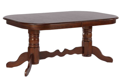 Sunset Trading - Andrews 5 Piece Double Pedestal Dining Set - Chestnut Brown Table - Antique Black Windsor Chairs - DLU-ADW4296CT-C30-AB5PC veiw 4