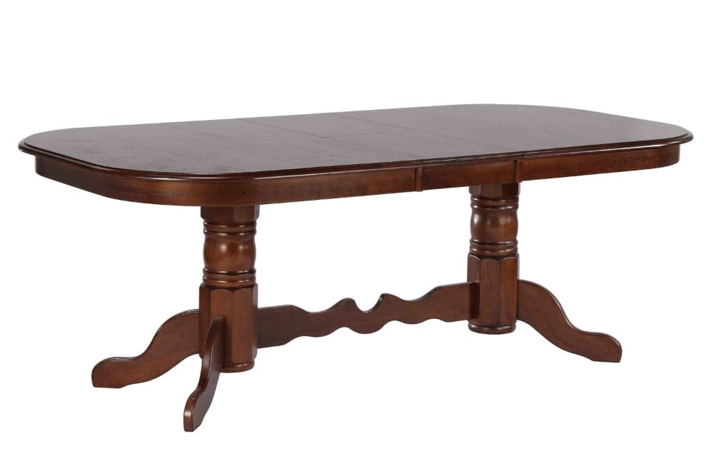 Sunset Trading - Andrews 5 Piece Double Pedestal Dining Set - Chestnut Brown Table - Antique Black Windsor Chairs - DLU-ADW4296CT-C30-AB5PC veiw 5