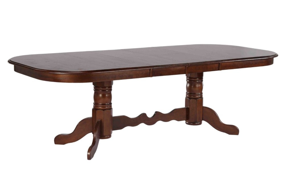 Sunset Trading - Andrews 5 Piece Double Pedestal Dining Set - Chestnut Brown Table - Antique Black Windsor Chairs - DLU-ADW4296CT-C30-AB5PC veiw 6