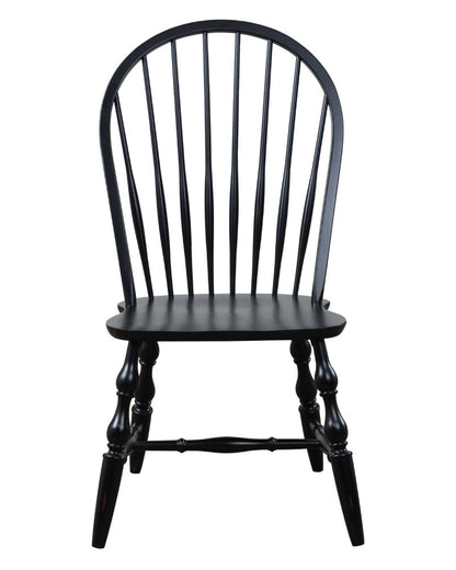 Sunset Trading - Andrews 5 Piece Double Pedestal Dining Set - Chestnut Brown Table - Antique Black Windsor Chairs - DLU-ADW4296CT-C30-AB5PC veiw 8