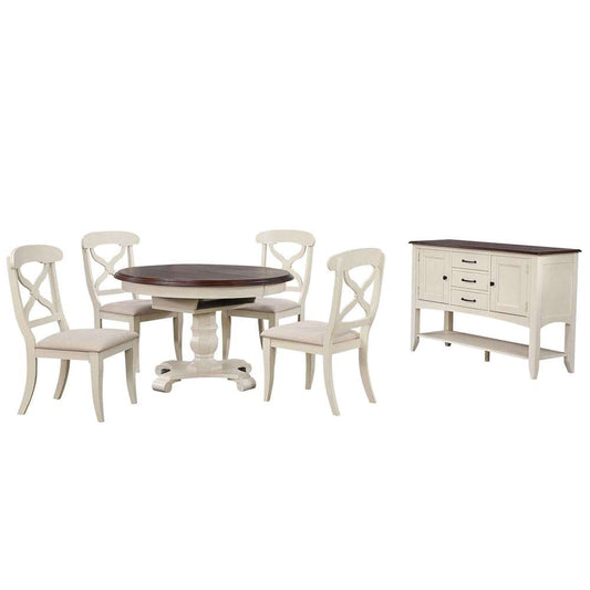 Sunset Trading -  Andrews  6 Piece 48in Round or 66in Oval Extendable Dining Set  - DLU-ADW4866-C12-SBAW6P veiw 1