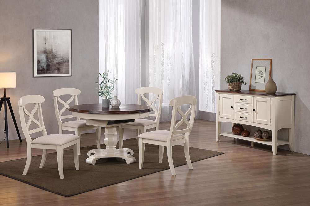 Sunset Trading -  Andrews  6 Piece 48in Round or 66in Oval Extendable Dining Set  - DLU-ADW4866-C12-SBAW6P veiw 3