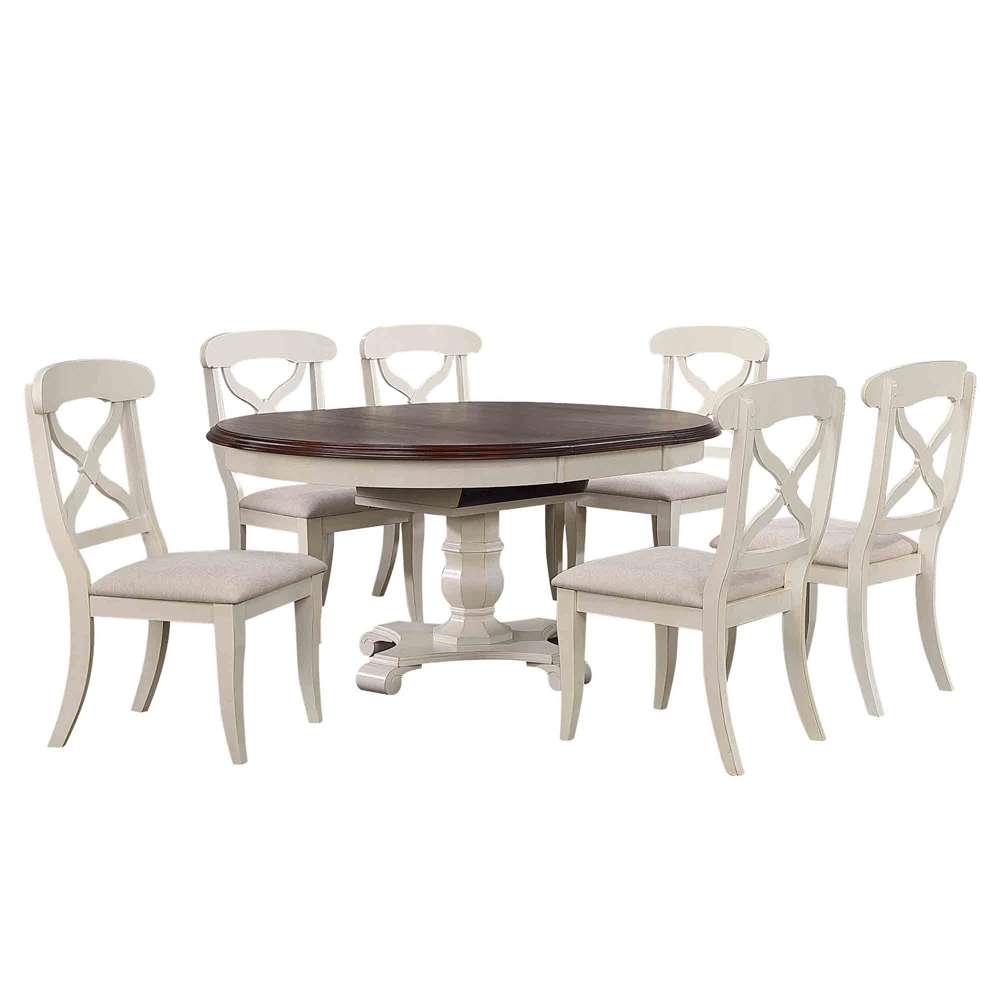 Sunset Trading -  Andrews  7 Piece 48in Round or 66in Oval Extendable Dining Set  - DLU-ADW4866-C12-AW7P veiw 1