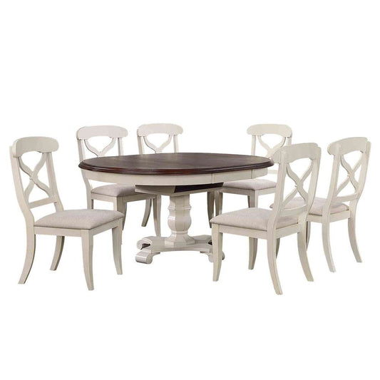 Sunset Trading -  Andrews  7 Piece 48in Round or 66in Oval Extendable Dining Set  - DLU-ADW4866-C12-AW7P veiw 1