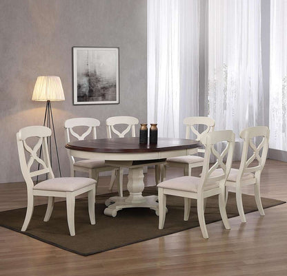 Sunset Trading -  Andrews  7 Piece 48in Round or 66in Oval Extendable Dining Set  - DLU-ADW4866-C12-AW7P veiw 2