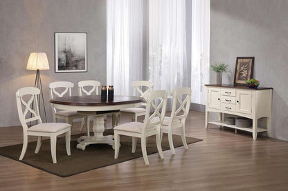 Sunset Trading -  Andrews  8 Piece 48in Round or 66in Oval Extendable Dining Set  - DLU-ADW4866-C12-SBAW8P veiw 3