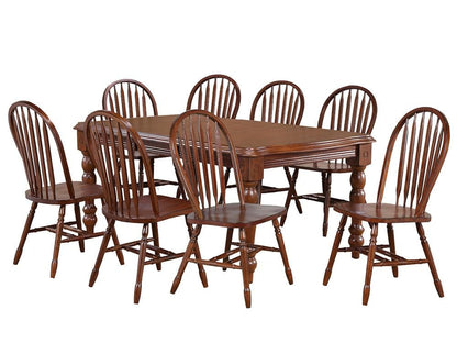 Sunset Trading - Andrews 9 Piece 56-72in Rectangular Extendable Dining Set with Windsor Arrowback Chairs  - Distressed Chestnut Brown - DLU-ADW4272-820-CT9P veiw 1