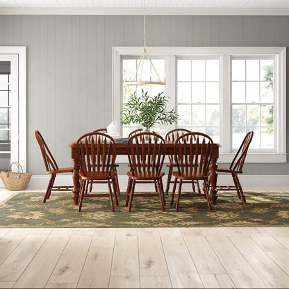 Sunset Trading - Andrews 9 Piece 56-72in Rectangular Extendable Dining Set with Windsor Arrowback Chairs  - Distressed Chestnut Brown - DLU-ADW4272-820-CT9P veiw 2