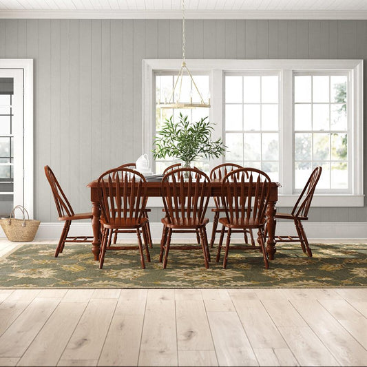 Sunset Trading - Andrews 9 Piece 56-72in Rectangular Extendable Dining Set with Windsor Arrowback Chairs  - Distressed Chestnut Brown - DLU-ADW4272-820-CT9P veiw 2