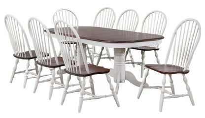 Sunset Trading - Andrews 9 Piece Double Pedestal Extendable Dining Set - Antique White Chestnut Brown - DLU-ADW4296-C30-AW9PC veiw 1