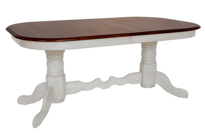 Sunset Trading - Andrews 9 Piece Double Pedestal Extendable Dining Set - Antique White Chestnut Brown - DLU-ADW4296-C30-AW9PC veiw 6