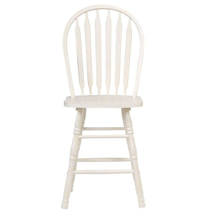 Sunset Trading - Andrews Arrowback Windsor 24in Barstool Antique White Solid Wood Counter Height Stool (Set of 2) - DLU-ADW-B824-AW-2 veiw 2