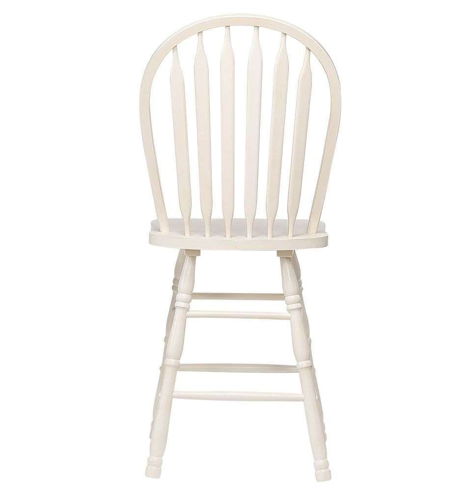 Sunset Trading - Andrews Arrowback Windsor 24in Barstool Antique White Solid Wood Counter Height Stool (Set of 2) - DLU-ADW-B824-AW-2 veiw 3