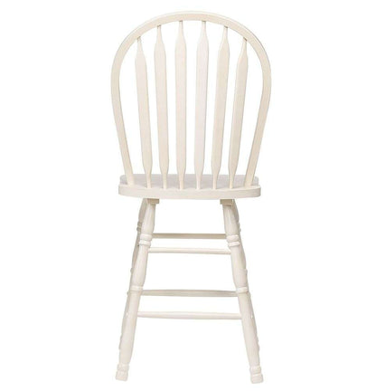 Sunset Trading - Andrews Arrowback Windsor 24in Barstool Antique White Solid Wood Counter Height Stool (Set of 2) - DLU-ADW-B824-AW-2 veiw 3