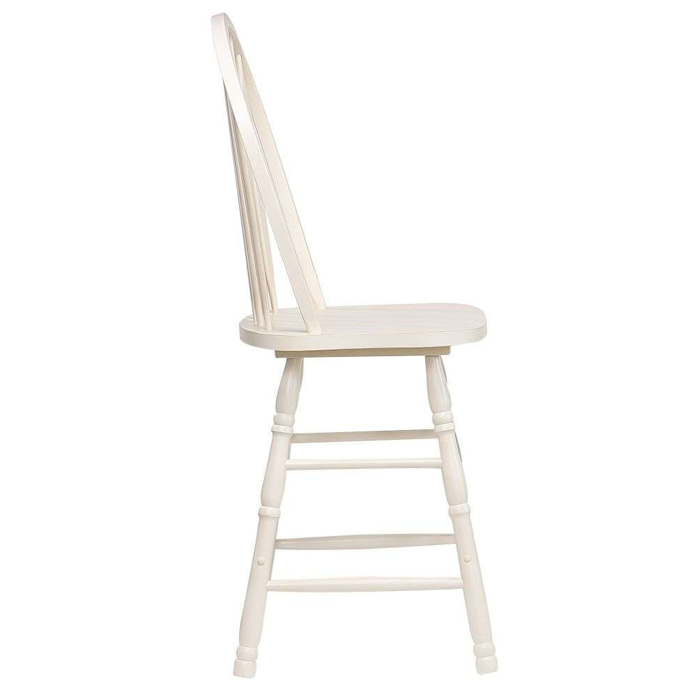 Sunset Trading - Andrews Arrowback Windsor 24in Barstool Antique White Solid Wood Counter Height Stool (Set of 2) - DLU-ADW-B824-AW-2 veiw 4