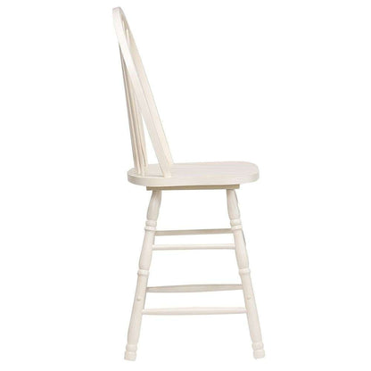Sunset Trading - Andrews Arrowback Windsor 24in Barstool Antique White Solid Wood Counter Height Stool (Set of 2) - DLU-ADW-B824-AW-2 veiw 4