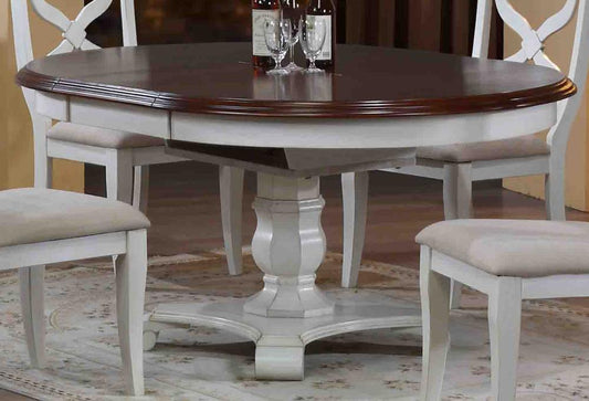 Sunset Trading - Andrews Butterfly Leaf Dining Table in Antique White with Chestnut Finish Top - DLU-ADW4866-AW veiw 1