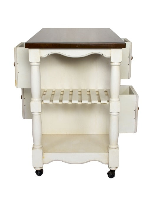 Sunset Trading - Andrews Four Drawer Kitchen Cart - DCY-CRT-03-AW veiw 3