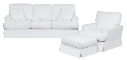 Sunset Trading - Ariana 3 Piece Slipcovered Living Room Set Sofa Chair With Ottoman Performance White - SU-78301-20-30-81 veiw 1