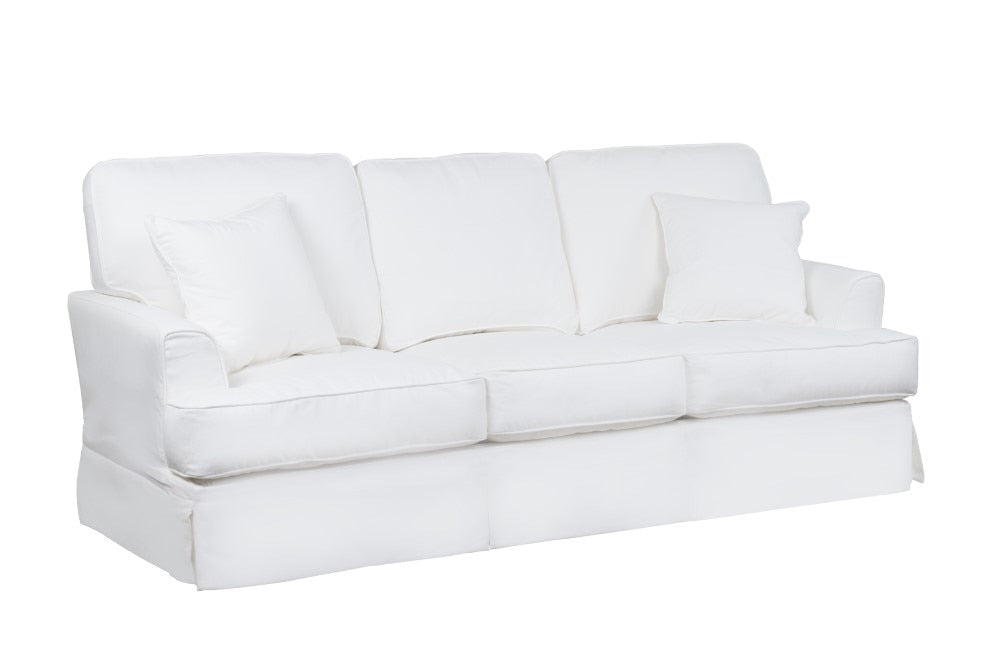 Sunset Trading - Ariana 3 Piece Slipcovered Living Room Set Sofa Chair With Ottoman Performance White - SU-78301-20-30-81 veiw 2