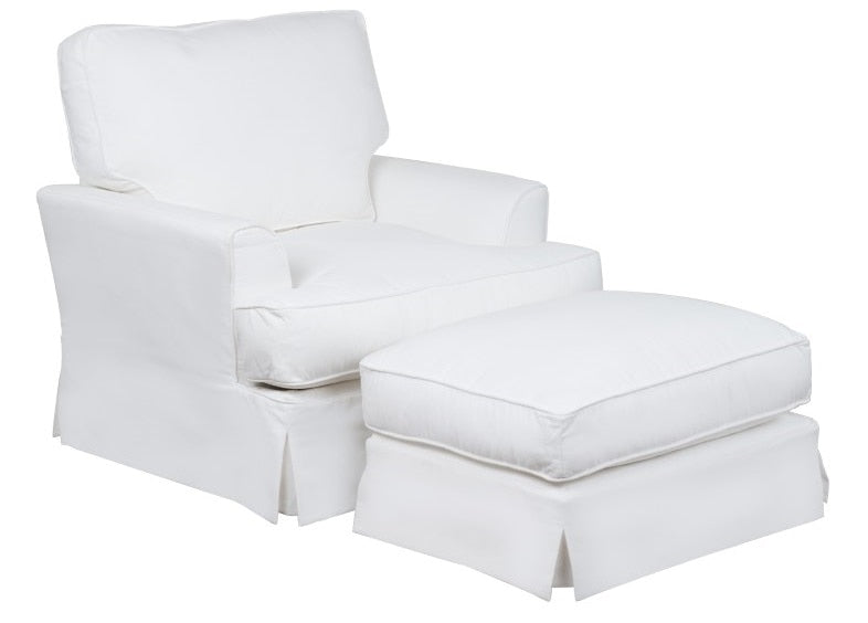 Sunset Trading - Ariana Slipcovered Chair With Ottoman Performance White - SU-78320-30-81 veiw 1