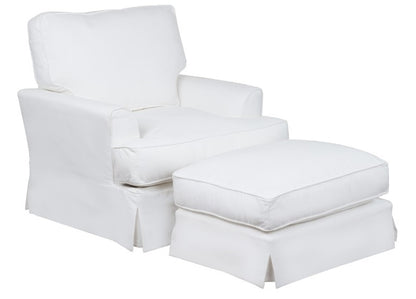 Sunset Trading - Ariana Slipcovered Chair With Ottoman Performance White - SU-78320-30-81 veiw 1