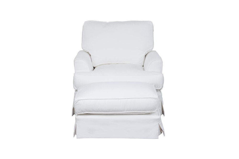 Sunset Trading - Ariana Slipcovered Chair With Ottoman Performance White - SU-78320-30-81 veiw 2